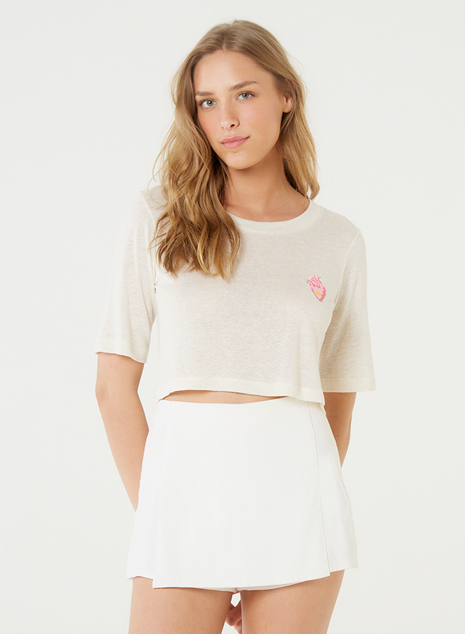 Heart Embroidery Top