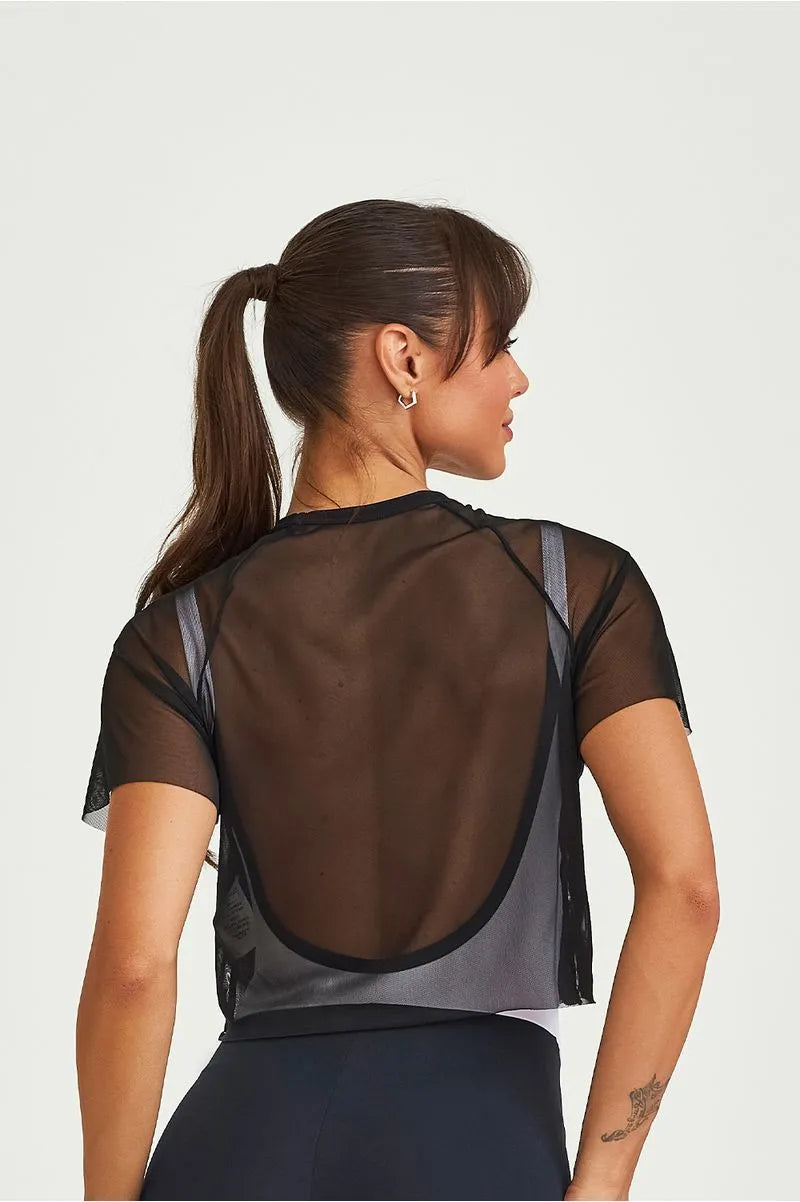 Cropped De Tule Com Silk