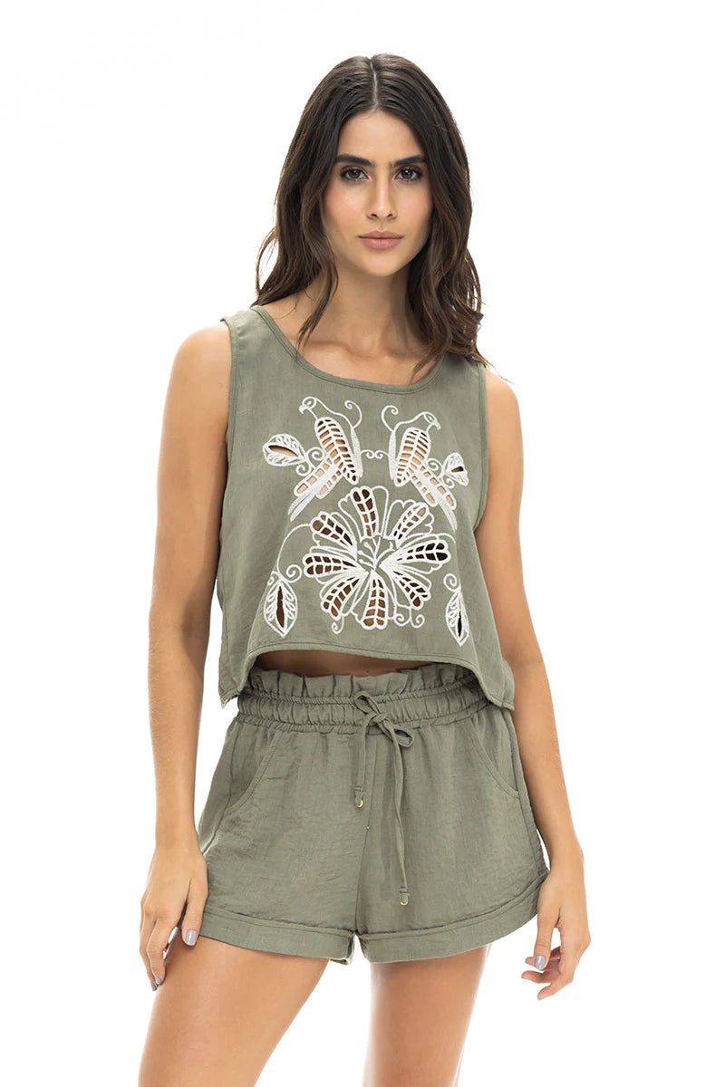 Set Short Bordado Art Deco