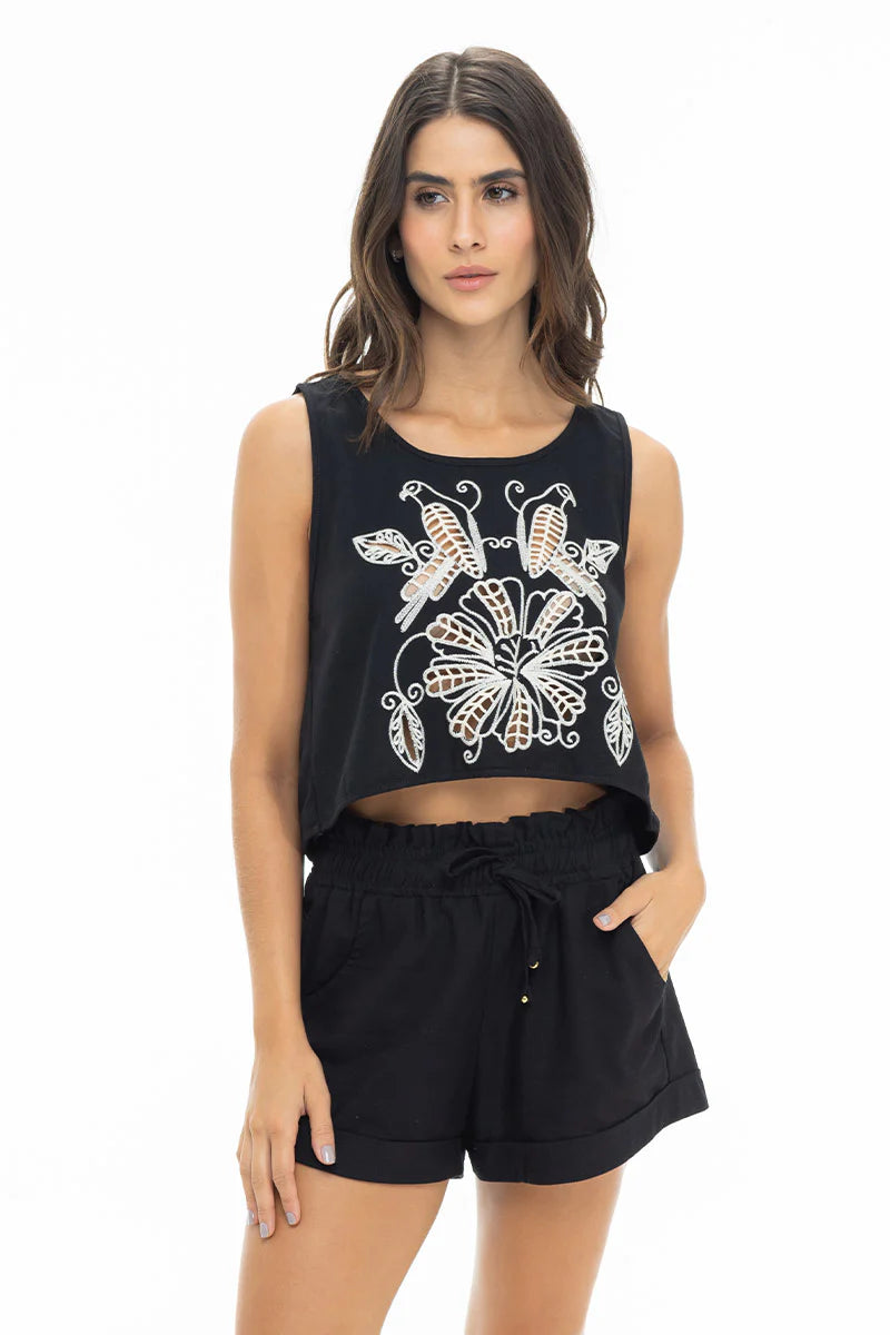 Set Short Bordado Art Deco