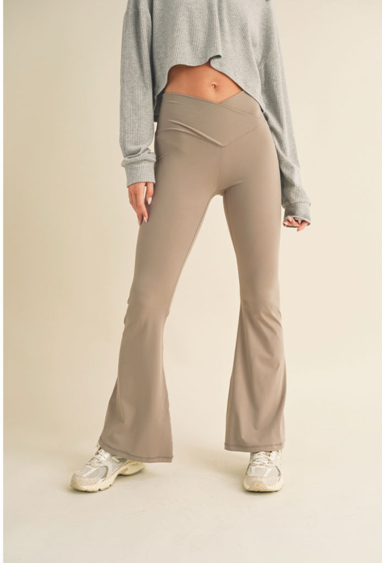 High Waist Crossover Flare Legging