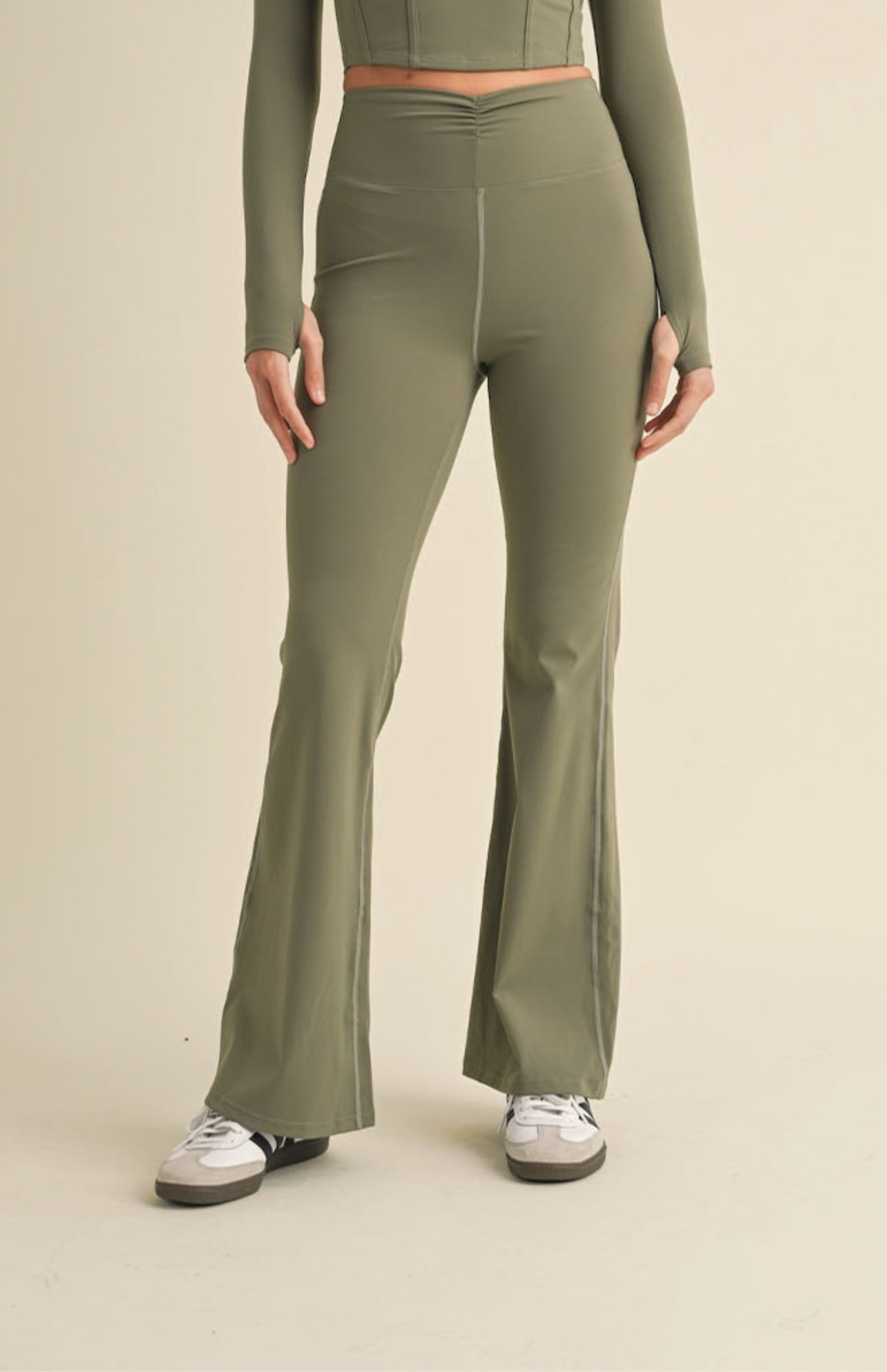 Ruched Waist Flare Leggings