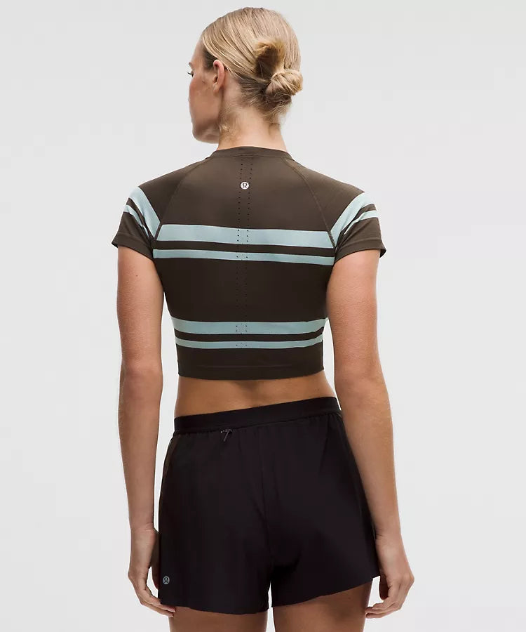 Swiftly Tech Cropped Short-Sleeve Shirt 2.0 *Stripe