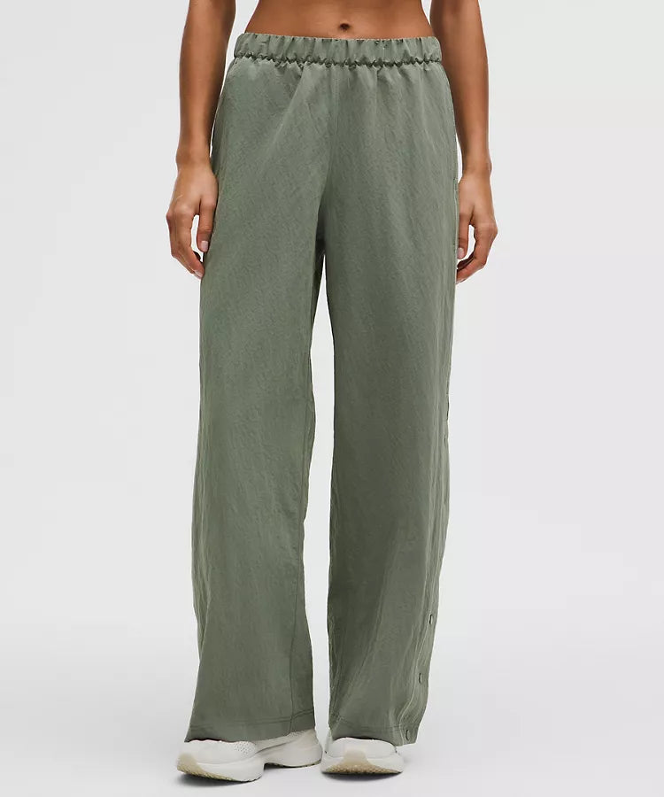 Crinkle Nylon Mid-Rise Track Pant *Wordmark