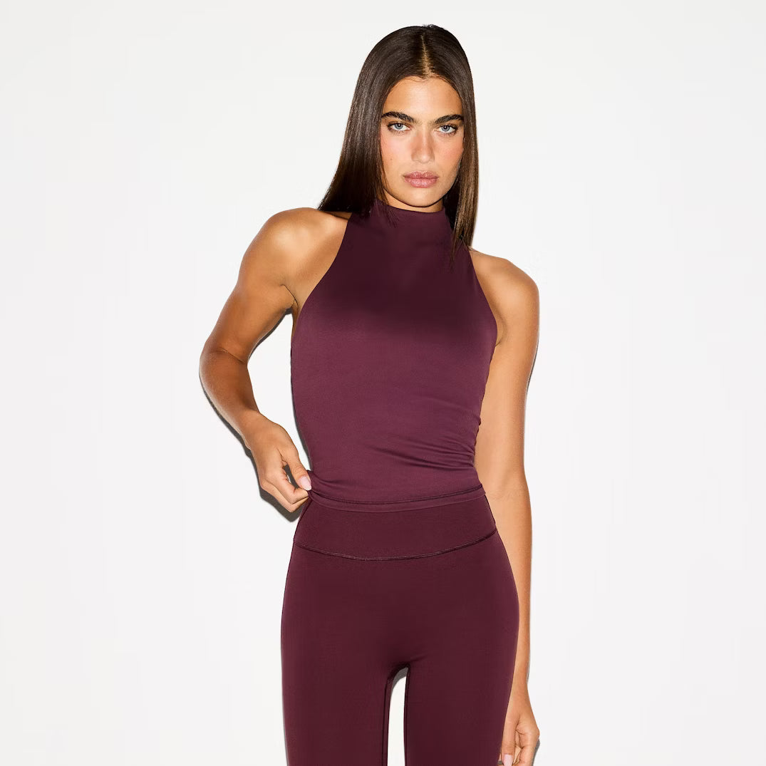 Matte Mock Neck Racer Tank