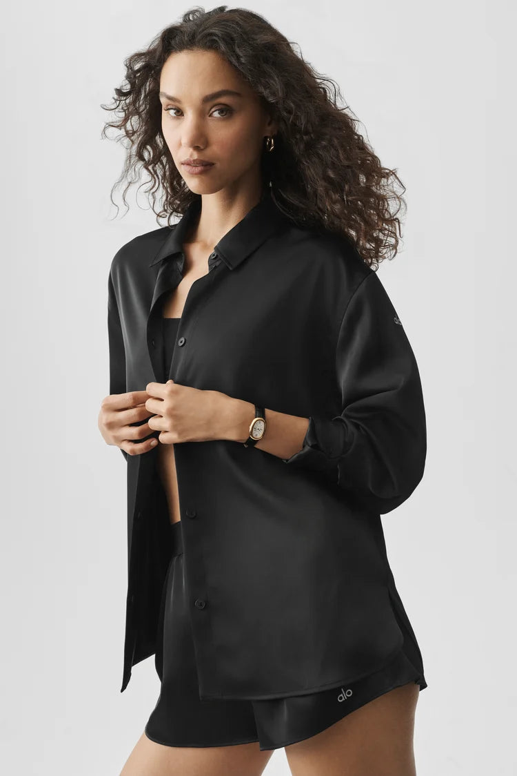 Satin Smooth Talker Button Up
