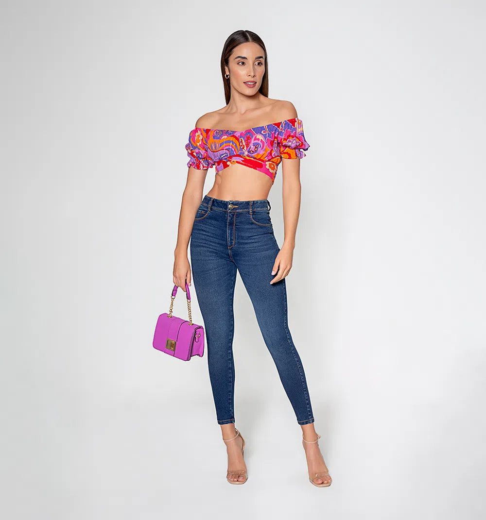 Blusa Manga Corta Amarre en Espalda