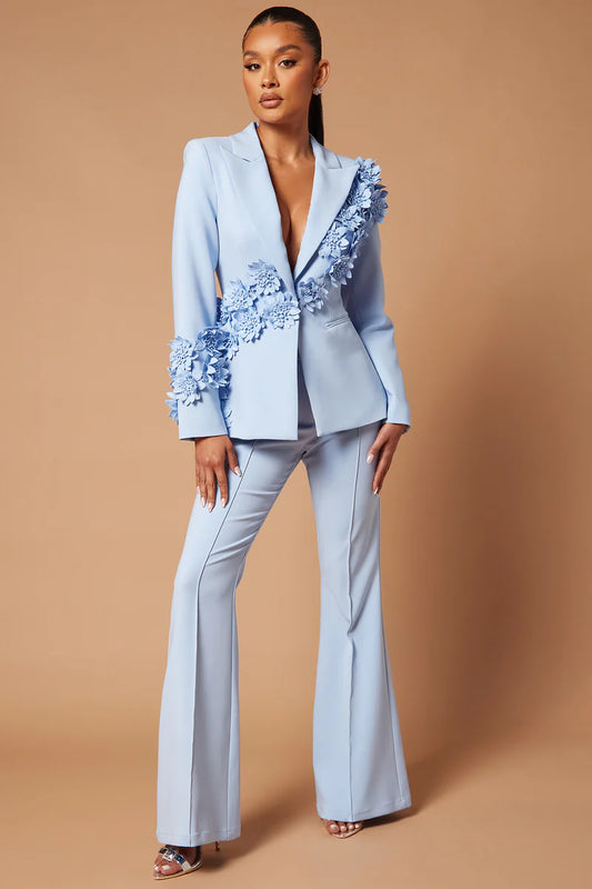 Set Claudette Floral Embroidered Suit
