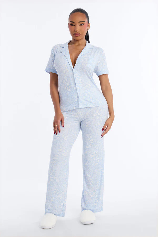 Ditsy Paisley Notch Collar PJ