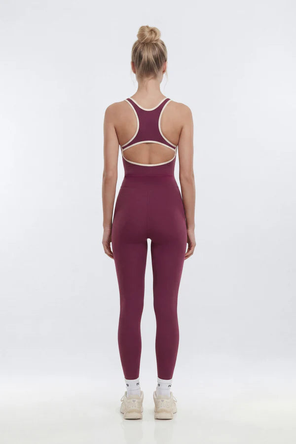 ProStretch™ 25″ Contrast Trim Skinny Racerback Cut Out Jumpsuit