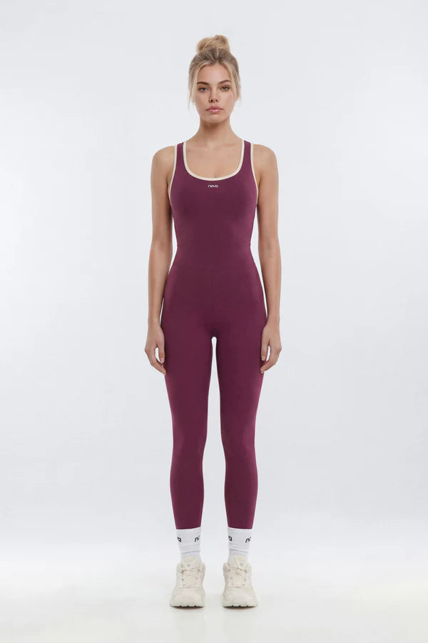 ProStretch™ 25″ Contrast Trim Skinny Racerback Cut Out Jumpsuit