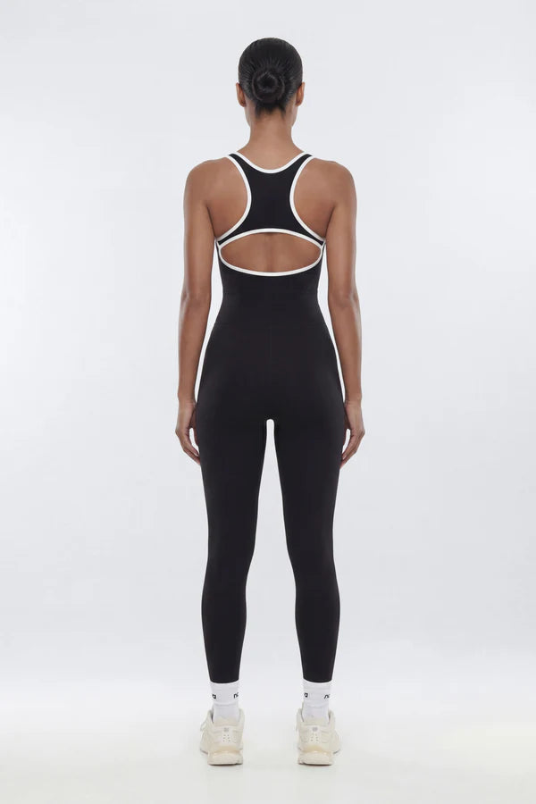 ProStretch™ 25″ Contrast Trim Skinny Racerback Cut Out Jumpsuit