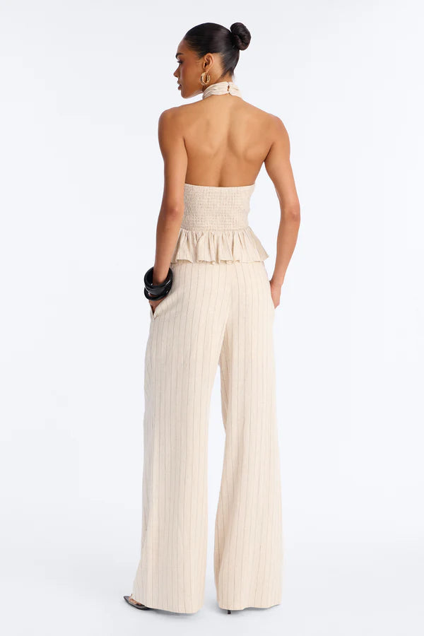 Set Making Headlines Pinstripe Linen Pant