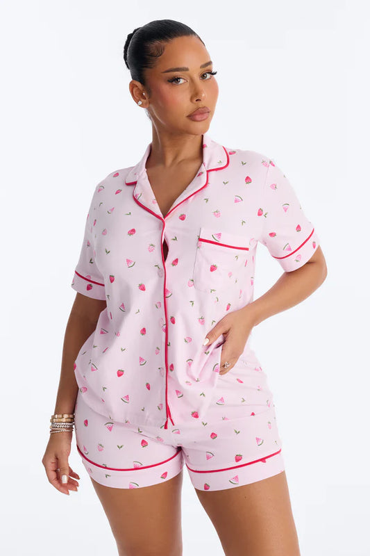 Summer Days Fruit Notch Collar PJ Short
