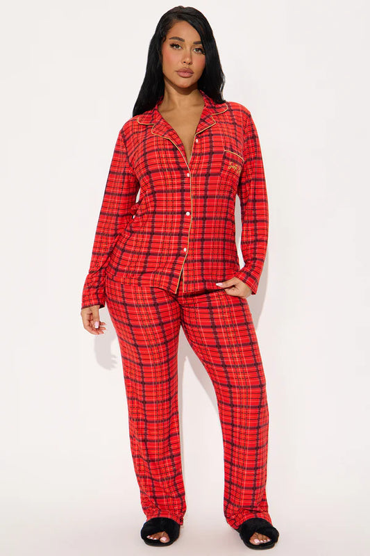 Pijama Santa Baby Embroidered Glitter Long Sleeve PJ Pant