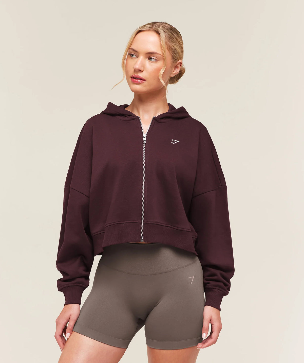 Training Oversized Boxy Zip Hoddie