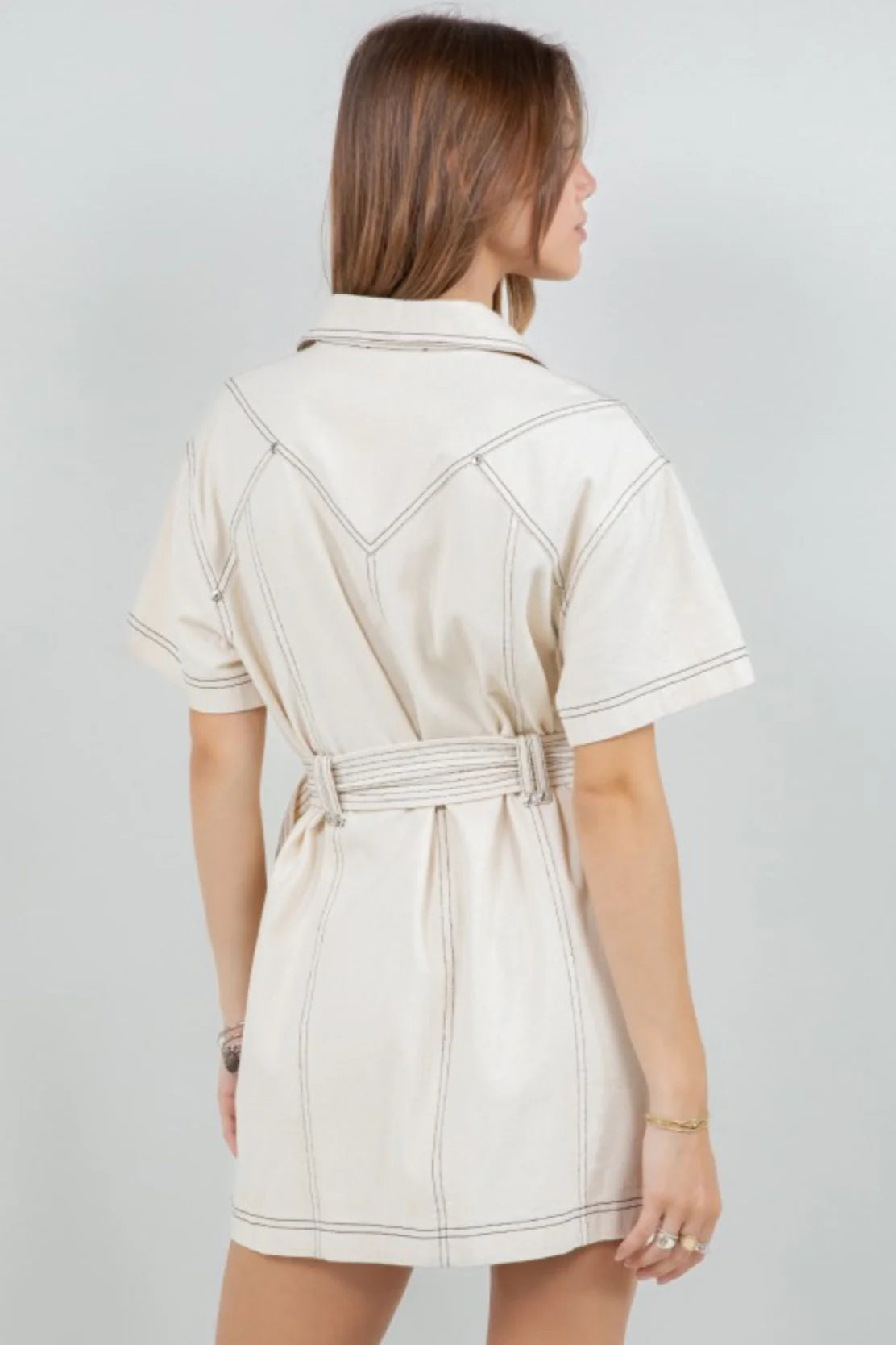 Vestido Khaki Con cinturon