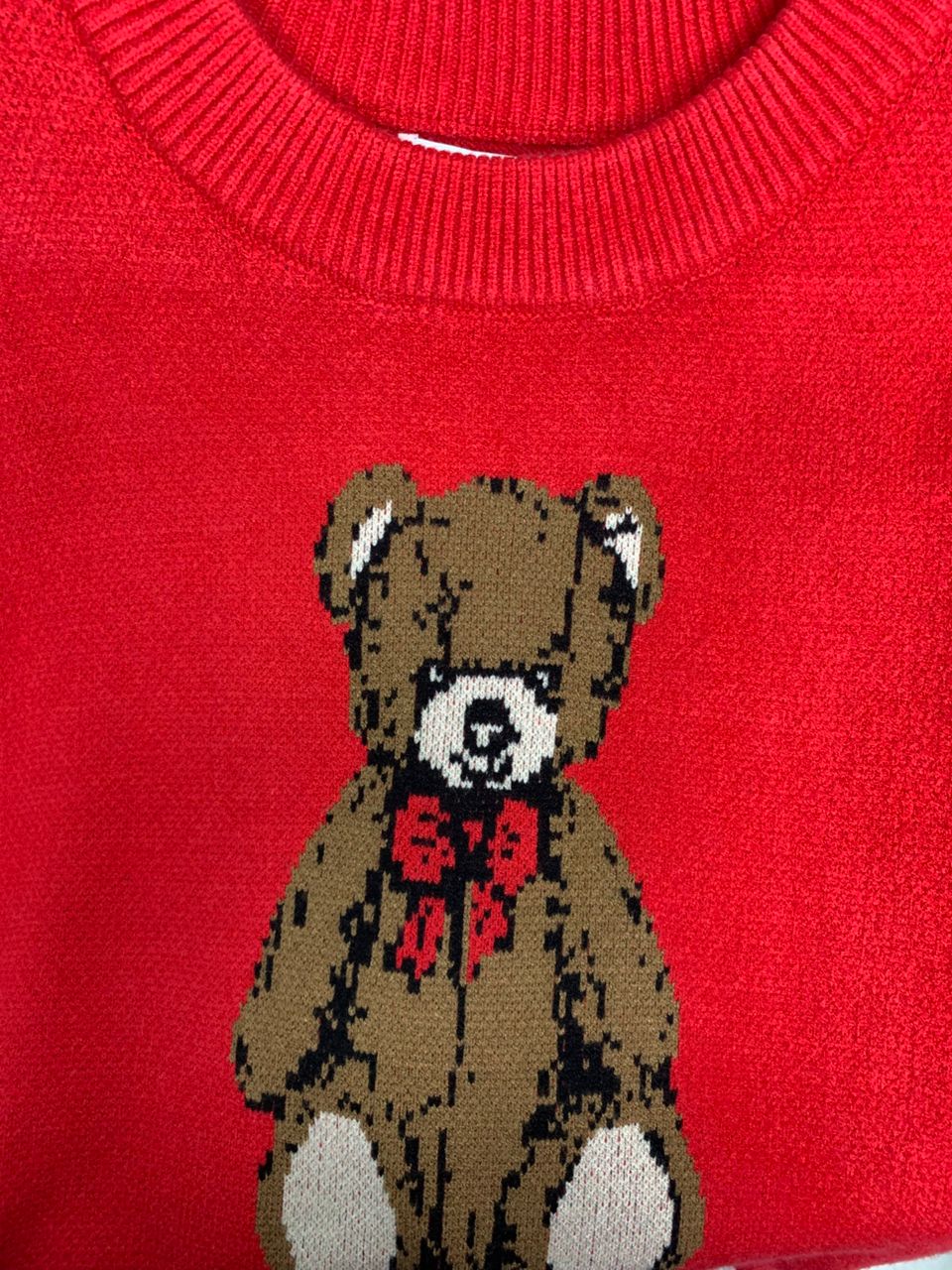 Green Short Sleeve Teddy Bear Sweater