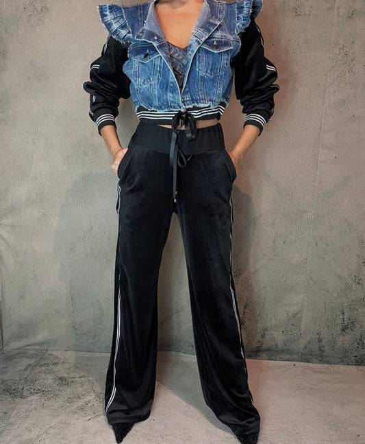 Set Casual Jean Terciopelo