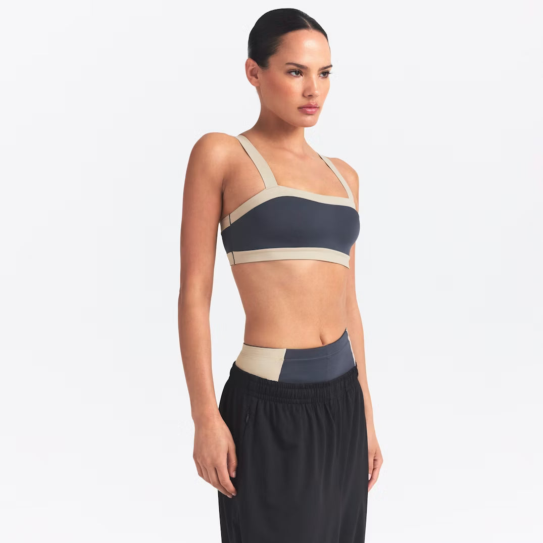 Matte Shine Mix Straight Neck Bra