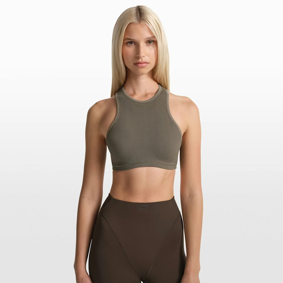 Ribbed Seamless Racer Front Bra