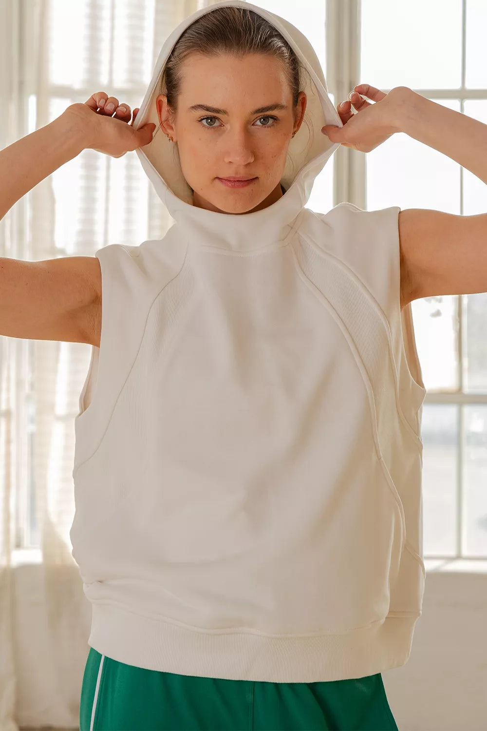 French Terry Oversized Sleeveless Hoddie