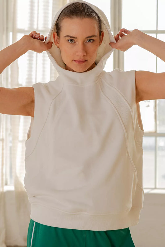 French Terry Oversized Sleeveless Hoddie