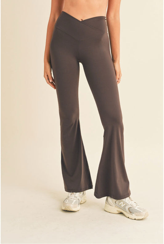High Waist Crossover Flare Legging