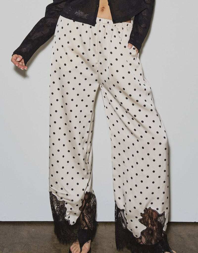 Polka Dot Satin Lace  Pant