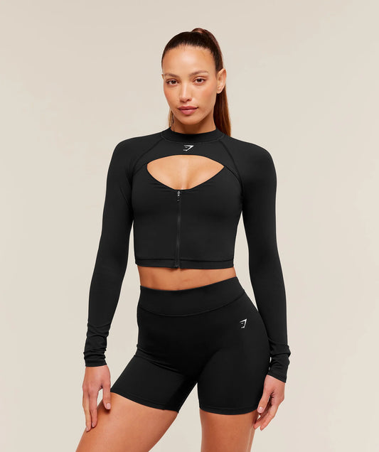 Lifting Dipped Long Sleeve 1/4 Zip Jacket