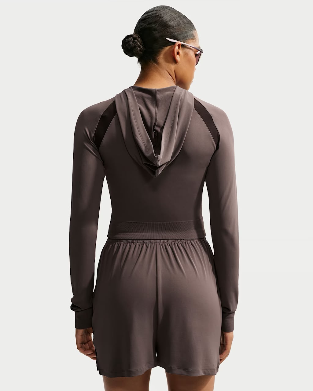 Stretch Knit Shrunken Zip Hoodie