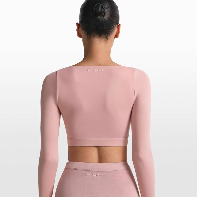 Matte Wrap Long Sleeve Cropped Top
