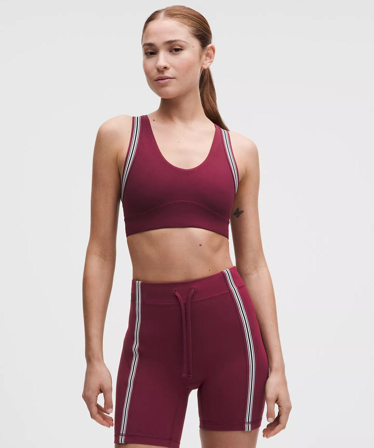 Groove Yoga Bra Light Support, B/C Cups *Striped Trim