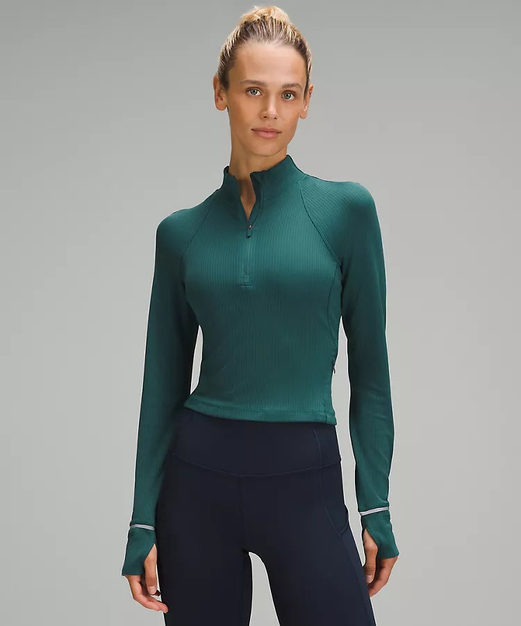 It's Rulu Ribbed Cropped Half Zip