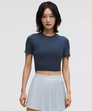 Wundermost Ultra-Soft Nulu Crewneck Cropped T-Shirt