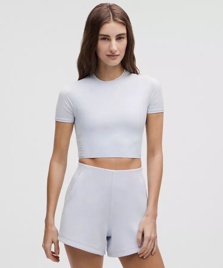 Wundermost Ultra-Soft Nulu Crewneck Cropped T-Shirt