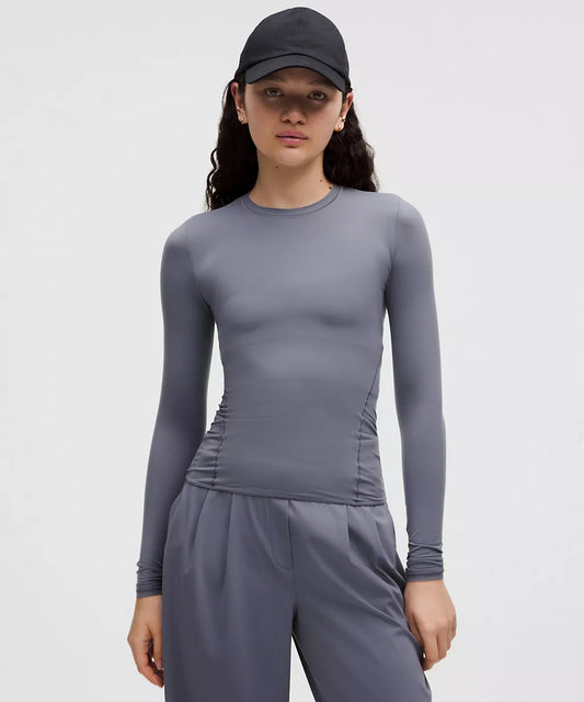 Wundermost Ultra-Soft Nulu Crewneck Long-Sleeve Shirt