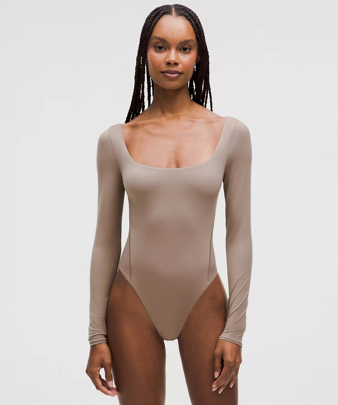 Wundermost Ultra-Soft Nulu Square-Neck Long-Sleeve Bodysuit