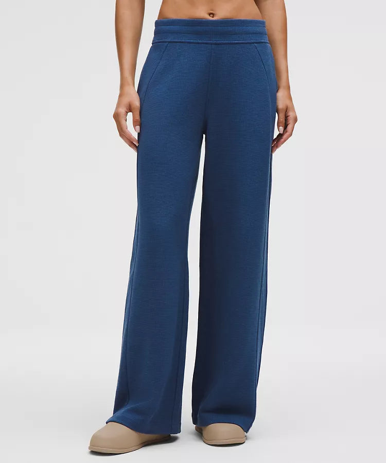 Scuba Mid-Rise Wide-Leg Pant *Waffle