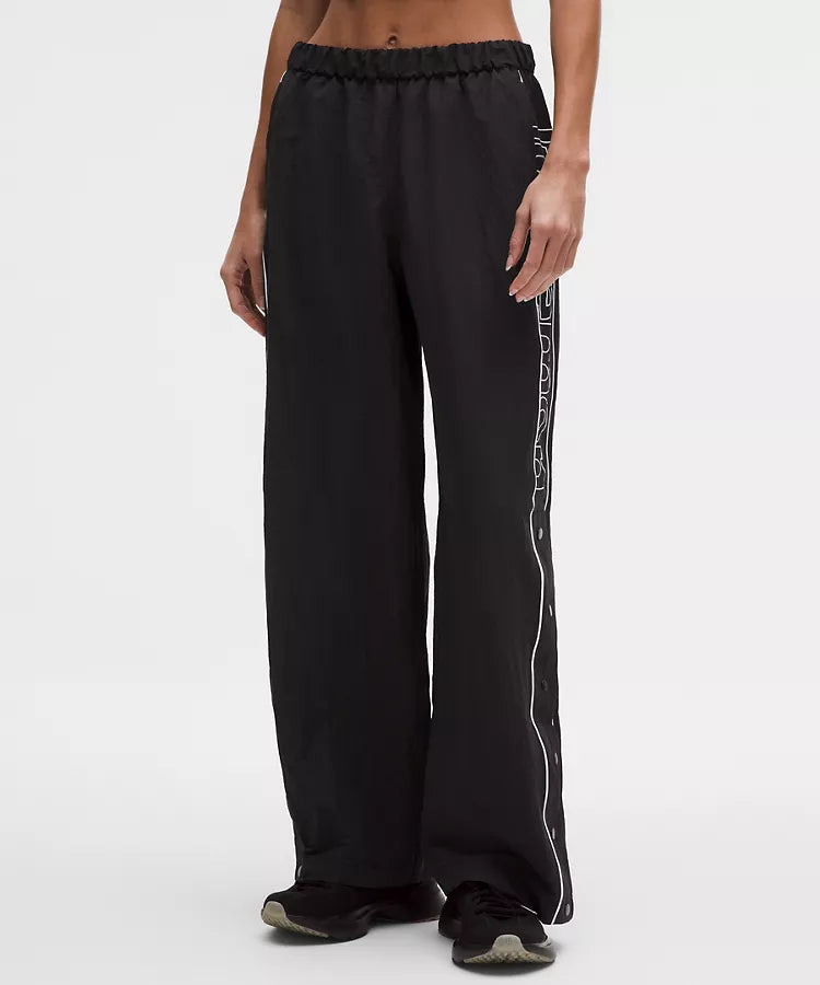 Crinkle Nylon Mid-Rise Track Pant *Wordmark