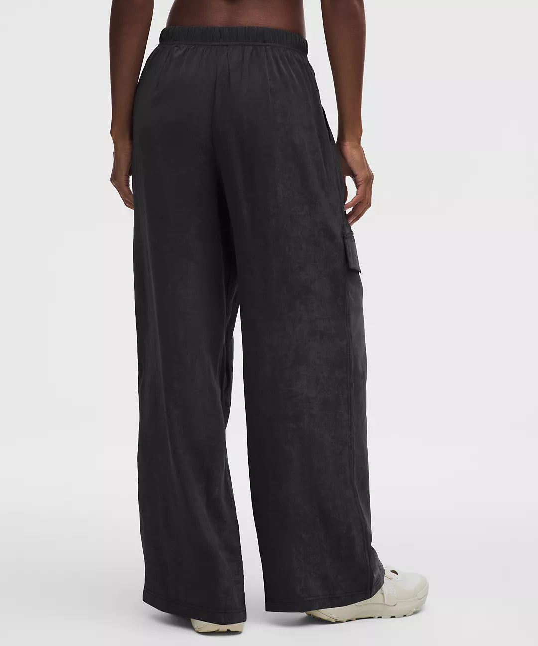 Matte Satin Relaxed-Fit Mid-Rise Cargo Pant