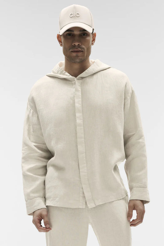 Linen Days Button Up Hoodie