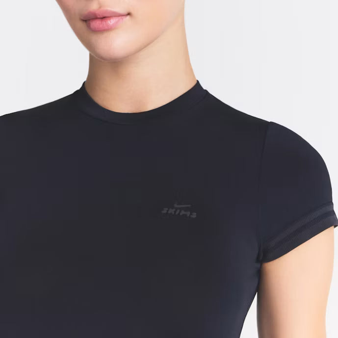 Stretch Knit Cropped T-Shirt