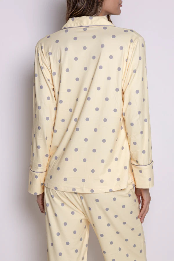 Conjunto Pantalon Vainilla Bolas Gris