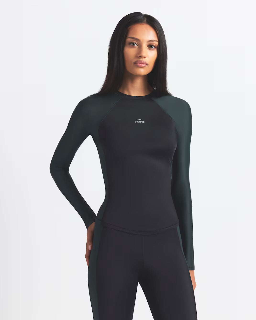 Color Block Long Sleeve  Crew Neck Top
