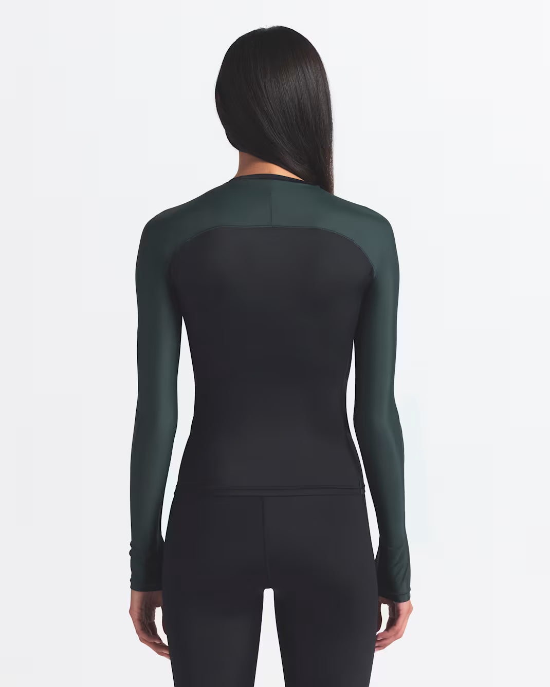 Color Block Long Sleeve  Crew Neck Top