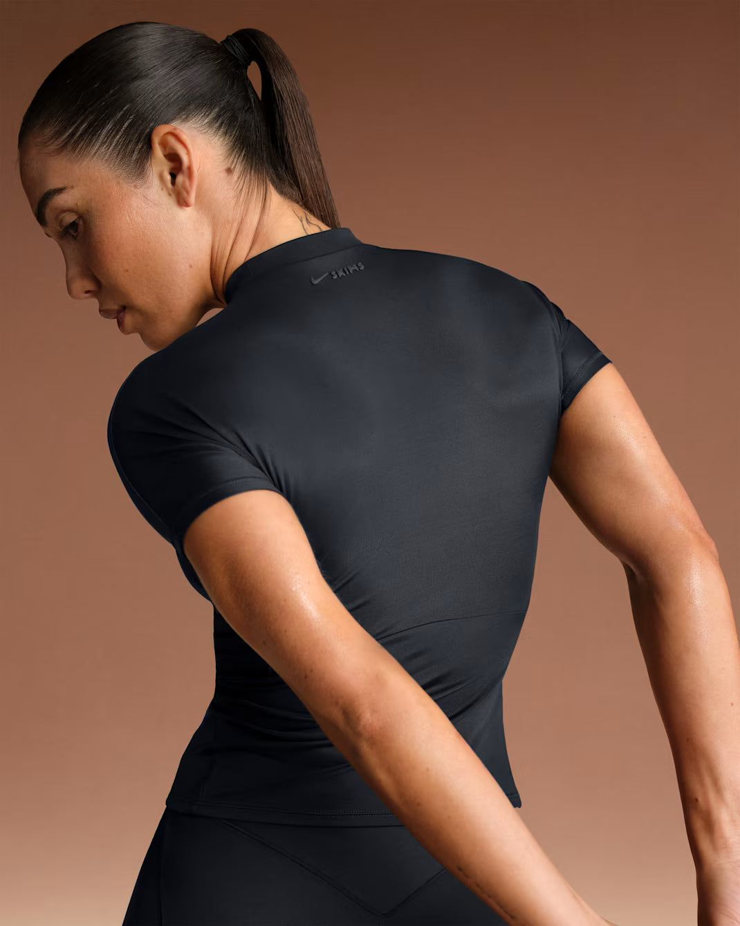 Shine Short Sleeve Mock Neck Top