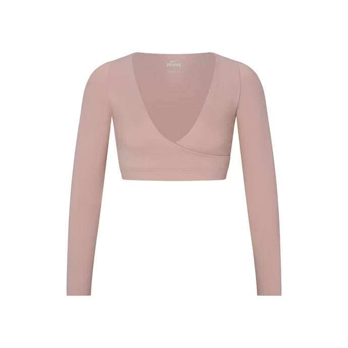 Matte Wrap Long Sleeve Cropped Top