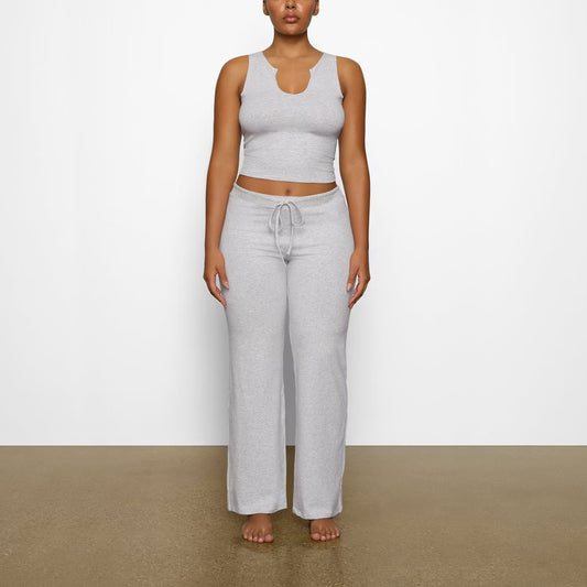 Cotton Jersey Straight Leg Pant