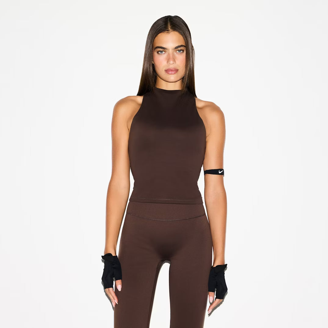 Matte Mock Neck Racer Tank